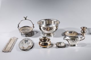 Group of Ten American and English Silver Plate Items