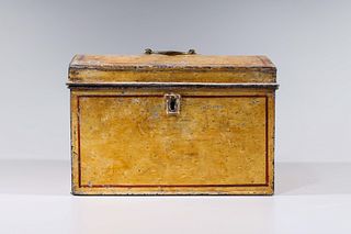 Antique Painted Metal Lock Box