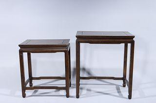 Set of Two Chinese Wooden Nesting Tables