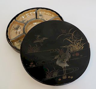 Japanese Dish Set In Lacquer Box