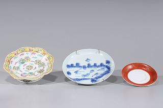 Three Japanese and Chinese Porcelain Plates