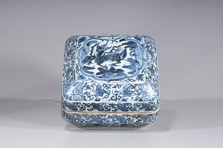 Blue and White Chinese Dragon Box