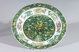 Antique Chinese Cloisonne Enameled Charger