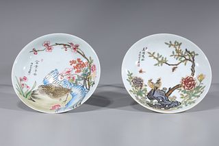 Two Chinese Enameled Plates