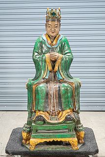 Chinese Painted Porcelain Seated Figure