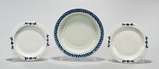 Three Chinese Blue and White Porcelain Chargers
