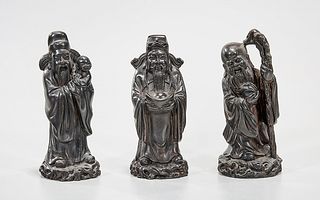 Group of Three Chinese Metal Star God Figures