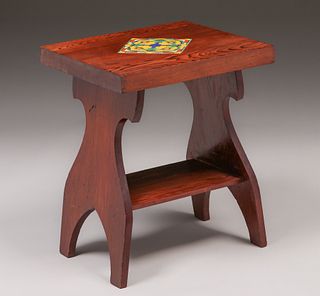 California Arts & Crafts Redwood Malibu Tile Table c1930s