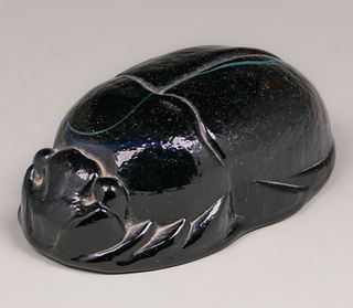 Contemporary Scarab Art Glass Paperweight