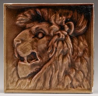 Minton Lion Tile c1890s