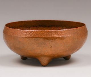 Roycroft Hammered Copper Nut Bowl c1915