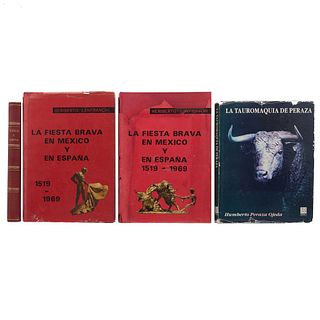 Lote de libros sobre Tauromaquia. La Fiesta Brava en México y en España 1519 - 1969 / La Tauromaquia de Peraza. Piezas: 4.