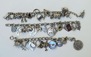 Three Assorted Charm Bracelets