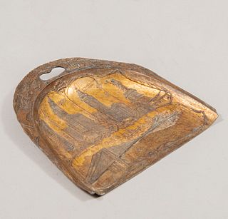 Recogedor de migajas de mesa. Japón c.a. 1900. Estilo art nouveau. Elaborado en metal cobrizo. Marca Nara Trading Co.