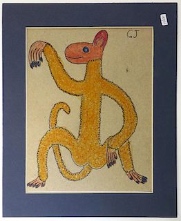 Folk Art Monkey Drawing