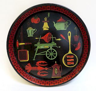 Mid Century Lithographed Tray