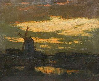 Charles Warren Eaton Painting "Evening in Holland" c1910