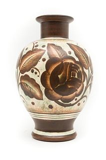 Charles Catteau, art deco ceramic vase for Boch Frères Keramis