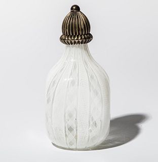 Murano Latticino Mid Century 20th century art glass decanter