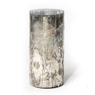 Mercury type mirrored and cut glass tall vase
