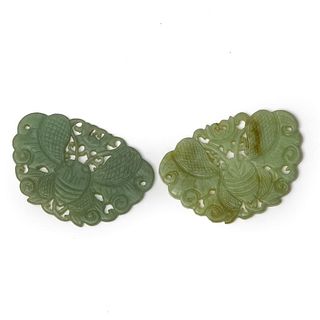 Pair of Chinese jadeite carvings