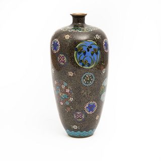Japanese meiji cloisonne baluster form vase
