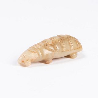 CHINESE CARVED JADE TURTLE FORM PENDANT
