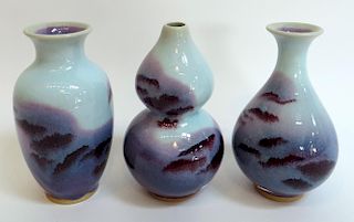 Three Glazed Vases