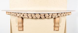 GRINLING GIBBONS STYLE WOOD & MARBLE TOP CONSOLE
