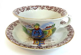 19th C."Tykes Motto" Farmers Coffee Cup