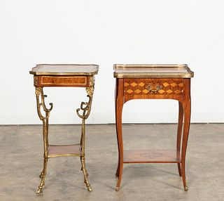 2PCS, FRENCH LOUIS XV & EMPIRE STYLE SIDE TABLES