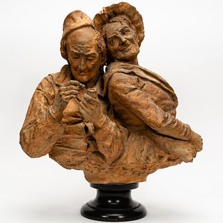 FRENCH SCHOOL TERRACOTTA SCULPTURE, TWO FIGURES