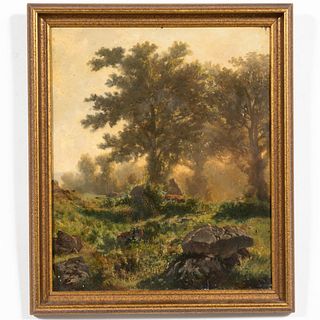 SIGNED FRENCH O/C LANDSCAPE, DATED 1895