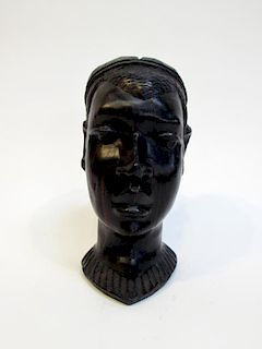 African Ebony Bust Of A Man