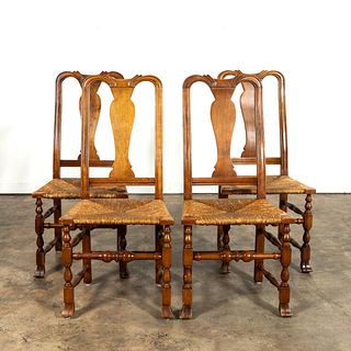 SET, FOUR STICKLEY QUEEN ANNE STYLE SIDE CHAIRS