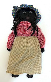 Hand Made Folk Art African American Rag Doll