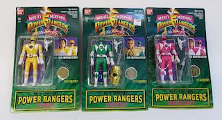Three Mighty Morphin Power Rangers Action Figures
