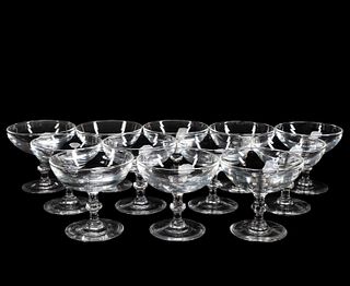 SET OF 12 STEUBEN COLORLESS CRYSTAL COUPE GLASSES