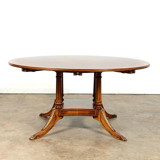 REGENCY STYLE EXPANDABLE PEDESTAL DINING TABLE