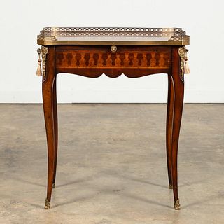 THEODORE ALEXANDER "ALTHORP" PARQUETRY SIDE TABLE