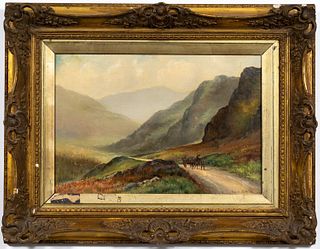 ALFRED WILDE, MOUNTAIN LANDSCAPE, GILTWOOD FRAME