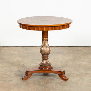 ROUND REGENCY STYLE FLORAL INLAY SIDE TABLE