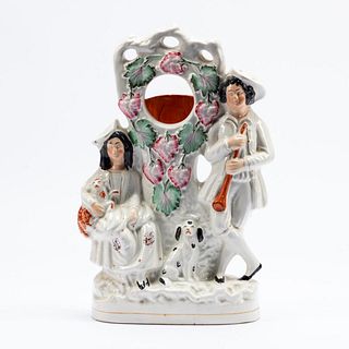 19TH C. STAFFORDSHIRE POTTERY FIGURAL WATCH HOLDER