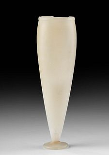 Delicate Egyptian Late Dynastic Alabaster Footed Vessel