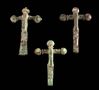 3 Roman Leaded Bronze Military Fibulae