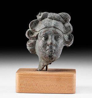 Roman Leaded Bronze Head of Apollo