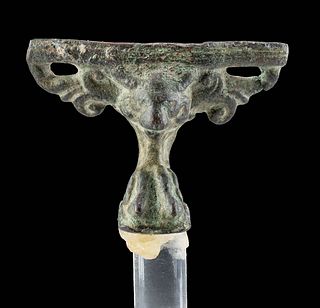 Roman Leaded Bronze Casket or Vessel Foot w/ Lion