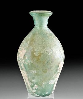 Roman Glass Bottle w/ Turquoise Hue