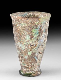 Roman Glass Cup w/ Vibrant Iridescence