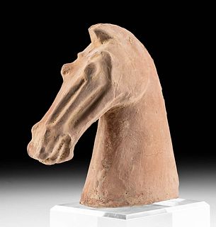 Chinese Han Redware Head of a Horse